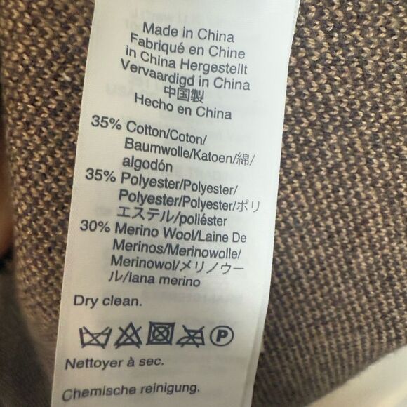 J Crew Sophie open-front sweater-blazer in chevron Heather coffee khaki size S - Picture 3 of 5